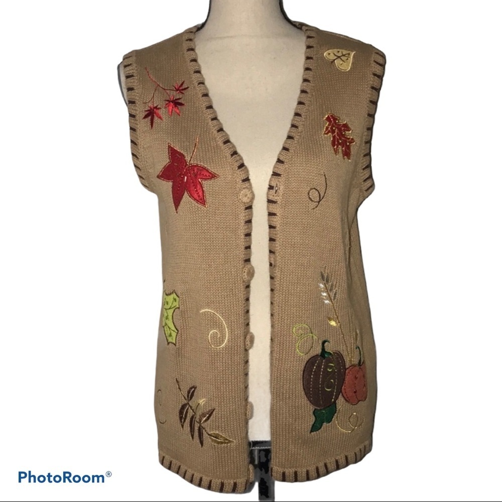 Holiday Editions small fall leaves harvest vest
